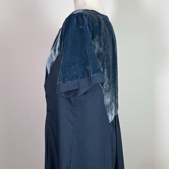 Maeve Anthropologie Velvet Dress Size Medium Green Mini Short Sleeve Tunic - Picture 8 of 14
